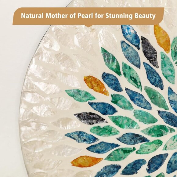 NWT TEIPAI  Jewel-Tone Mother of Pearl Mirror Wall Decor - Picture 3 of 14